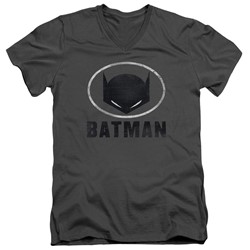 Batman - Mens Mask In Oval V-Neck T-Shirt