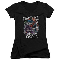 Batman - Womens Death By Love V-Neck T-Shirt