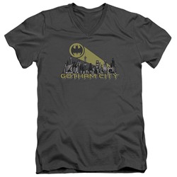 Batman - Mens Gotham Skyline V-Neck T-Shirt