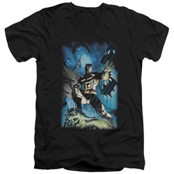 Batman - Mens Stormy Dark Knight V-Neck T-Shirt