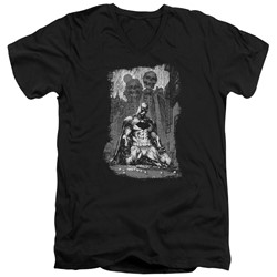 Batman - Mens Sketchy Shadows V-Neck T-Shirt