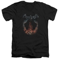 Batman - Mens Smoke & Fire V-Neck T-Shirt