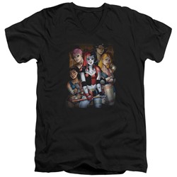 Batman - Mens Bad Girls V-Neck T-Shirt