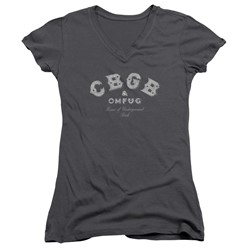 Cbgb - Womens Tattered Logo V-Neck T-Shirt