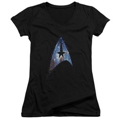 Star Trek - Womens Galactic Shield V-Neck T-Shirt