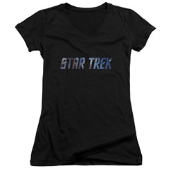 Star Trek - Womens Space Logo V-Neck T-Shirt