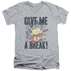 Mighty Mouse - Mens Give Me A Break V-Neck T-Shirt