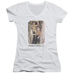 Andy Griffith - Womens Tree Photo V-Neck T-Shirt