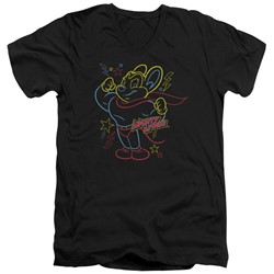 Mighty Mouse - Mens Neon Hero V-Neck T-Shirt