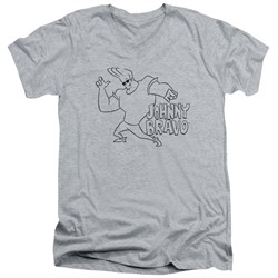 Johnny Bravo - Mens Jb Line Art V-Neck T-Shirt