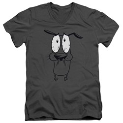 Courage The Cowardly Dog - Mens Scared V-Neck T-Shirt