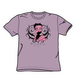 Betty Boop - Scroll Heart - Big Boys Lavender S/S T-Shirt For Boys