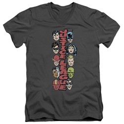 Dc - Mens Stacked Justice V-Neck T-Shirt