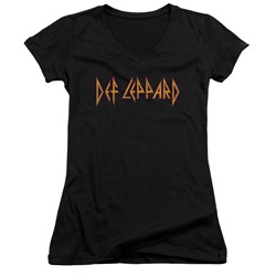 Def Leppard - Womens Horizontal Logo V-Neck T-Shirt