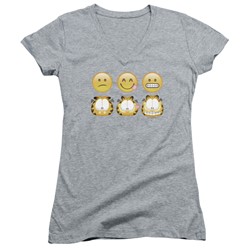 Garfield - Womens Emojis V-Neck T-Shirt