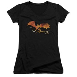 Hobbit - Womens Smaug On Fire V-Neck T-Shirt