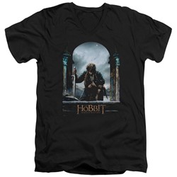 Hobbit - Mens Bilbo Poster V-Neck T-Shirt