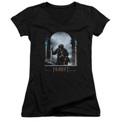 Hobbit - Womens Bilbo Poster V-Neck T-Shirt