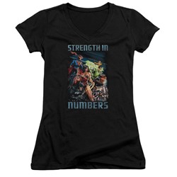 Justice League - Womens Strength In Number V-Neck T-Shirt