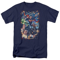 Justice League - Mens Under Attack T-Shirt