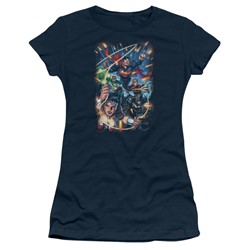 Justice League - Womens Under Attack T-Shirt