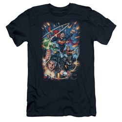 Justice League - Mens Under Attack Slim Fit T-Shirt