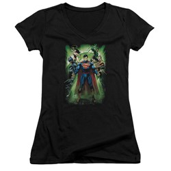 Justice League - Womens Power Burst V-Neck T-Shirt