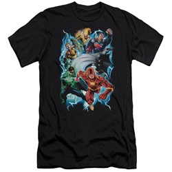 Justice League - Mens Electric Team Slim Fit T-Shirt