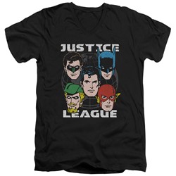 Justice League - Mens Head Of States V-Neck T-Shirt