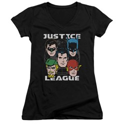 Justice League - Womens Head Of States V-Neck T-Shirt