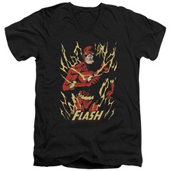 Justice League - Mens Flash Flare V-Neck T-Shirt