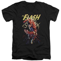 Justice League - Mens Ripping Apart V-Neck T-Shirt