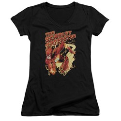 Justice League - Womens Scarlet Speedster V-Neck T-Shirt