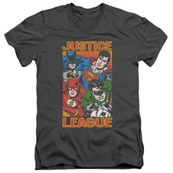 Justice League - Mens Hero Mashup V-Neck T-Shirt