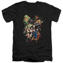 Justice League - Mens Battle Ready V-Neck T-Shirt