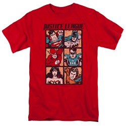 Justice League - Mens Rough Panels T-Shirt