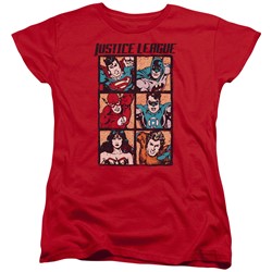 Justice League - Womens Rough Panels T-Shirt