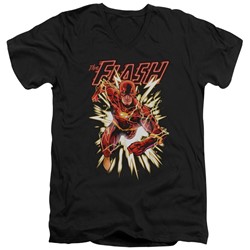 Justice League - Mens Flash Glow V-Neck T-Shirt