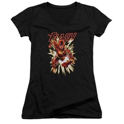 Justice League - Womens Flash Glow V-Neck T-Shirt