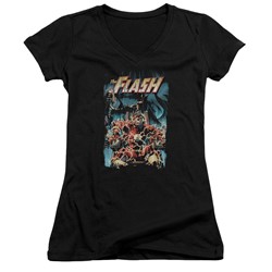 Justice League - Womens Electric Chair V-Neck T-Shirt