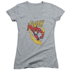 Justice League - Womens Lightning Trail V-Neck T-Shirt