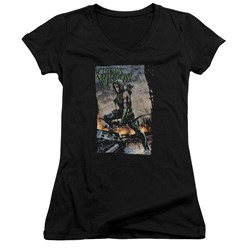 Justice League - Womens Fire And Rain V-Neck T-Shirt