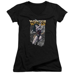 Justice League - Womens Wonder Slice V-Neck T-Shirt