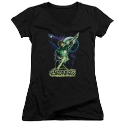 Justice League - Womens Hal Galaxy V-Neck T-Shirt