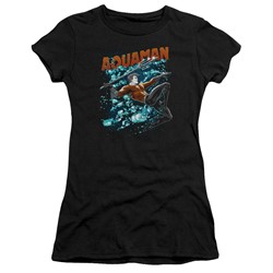 Justice League - Womens Aqua Bubbles T-Shirt