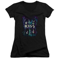 Kiss - Womens Colorful Fier V-Neck T-Shirt