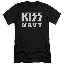 Kiss - Mens Navy Block Slim Fit T-Shirt