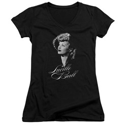 Lucille Ball - Womens Pretty Gaze V-Neck T-Shirt