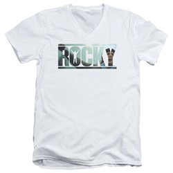 Rocky - Mens Cutout Logo V-Neck T-Shirt
