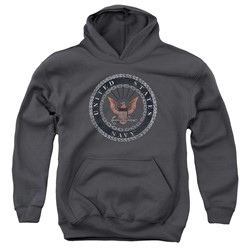 Navy - Youth Rough Emblem Pullover Hoodie